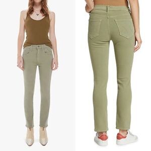 Mother NWT Denim The Stash Mid Rise Dazzler Ankle Jeans In OIG Oil Green Size 23